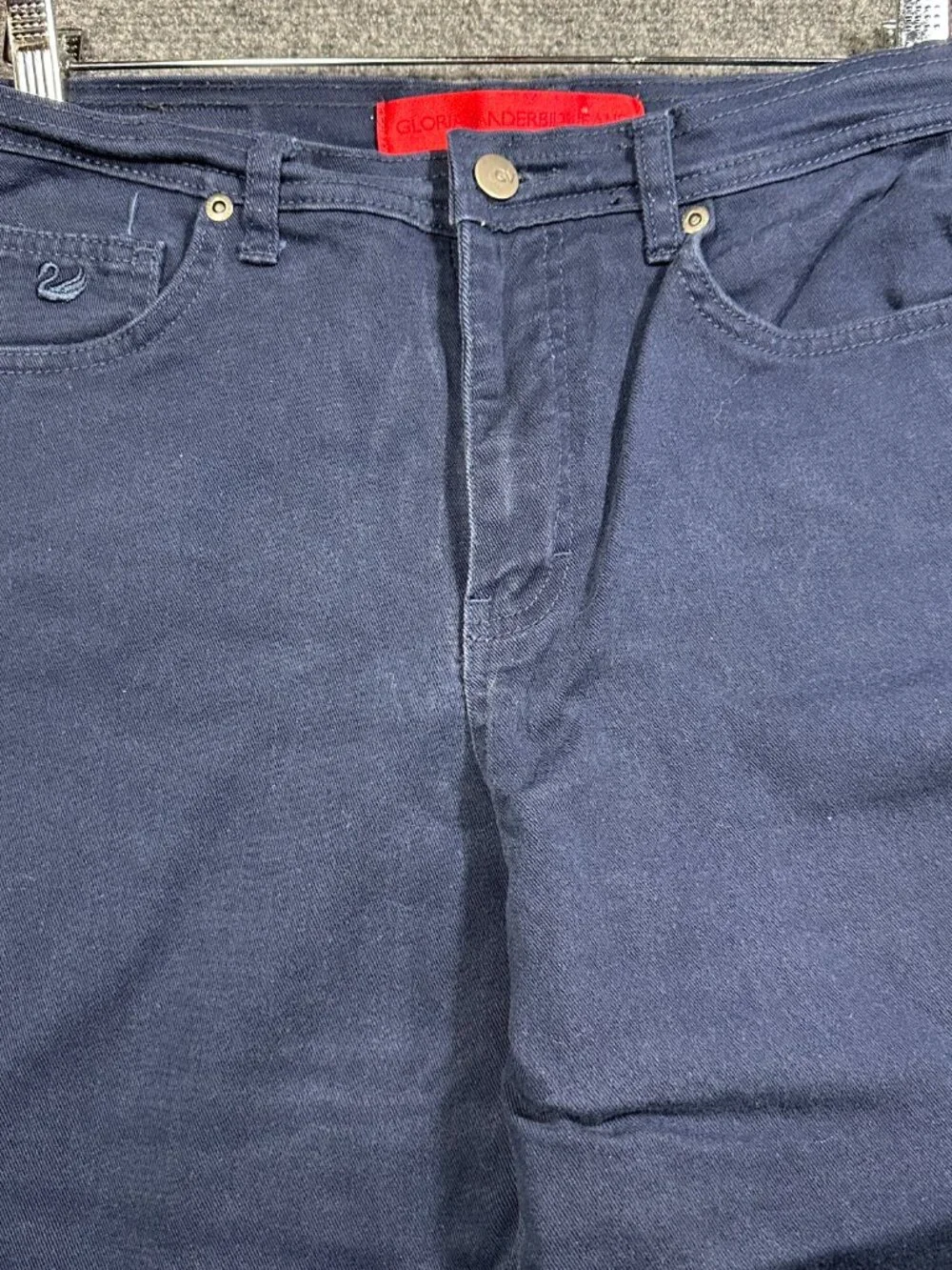 Gloria Vanderbilt Jeans Womens 10 Petite Ankle Straight Blue Cotton Stretch - Picture 3 of 11